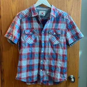 Men’s Flag & Anthem Plaid Shirt - Size Large